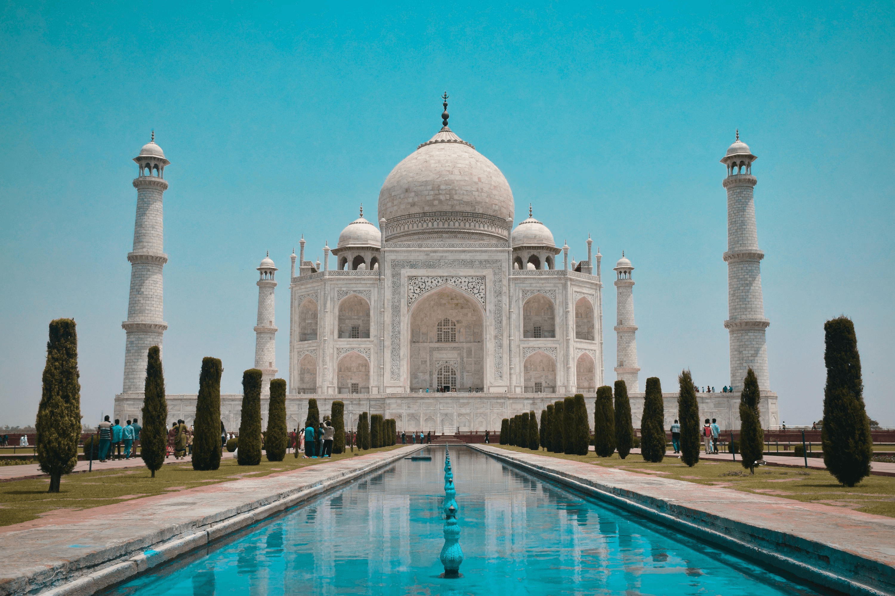 Taj Mahal with reflecting pool
